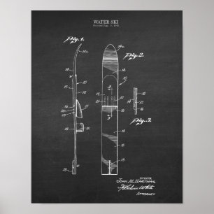 Vintager Wasser-Ski-Patent #4 See-Haus Dekor Poster