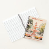 Vintager Wasserbrunnen Dankesblatt Notizblock (Innenseite)