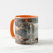 Vintager Wasserfall des Hirschwaldes Tasse (Vorderseite Links)
