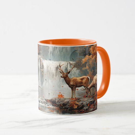 Vintager Wasserfall des Hirschwaldes Tasse (VorderseiteRechts)