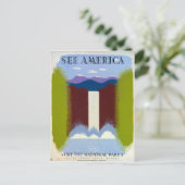 Vintager Wasserfall und Gebirge WPA Postkarte (Stehend Vorderseite)