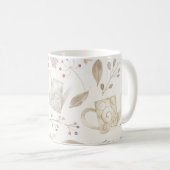 Vintager Wasserfarben Garten Blumenstrauch Kaffeetasse (VorderseiteRechts)