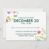 Vintager Wasserfarbenfroher Weihnachtsfeiertag Einladung (Rückseite)