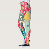 Vintager Wasserfarbenkürbis: Herbstmuster Leggings (Links)