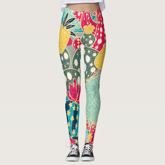 Vintager Wasserfarbenkürbis: Herbstmuster Leggings (Vorderseite)