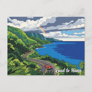 Vintager Weg nach Hana Maui Hawaii Feiertagspostkarte