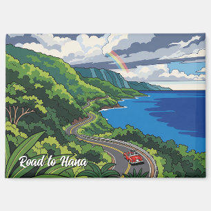 Vintager Weg nach Hana Maui Hawaii Magnet