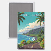 Vintager Weg nach Hana Maui Hawaii Magnet (Vorderseite/Rückseite)