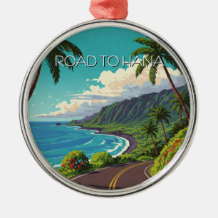 Vintager Weg nach Hana Maui Hawaii Ornament Aus Metall