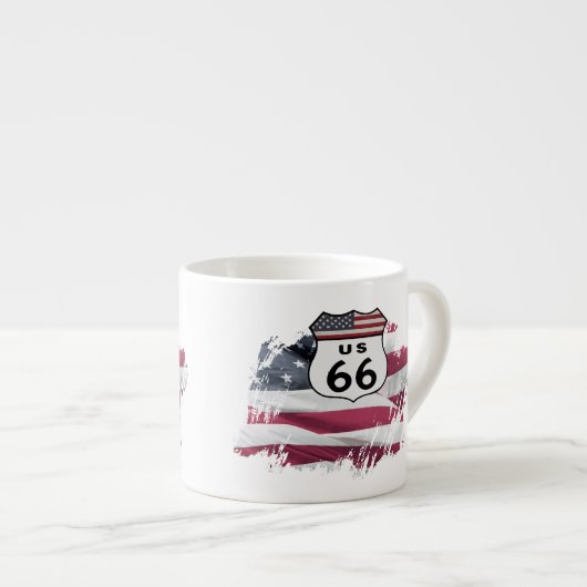 Vintager Weg US 66 Espressotasse (Vorderseite Rechts)