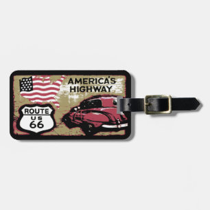 Vintager Weg US 66 Gepäckanhänger
