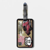 Vintager Weg US 66 Gepäckanhänger (Rückseite vertikal)