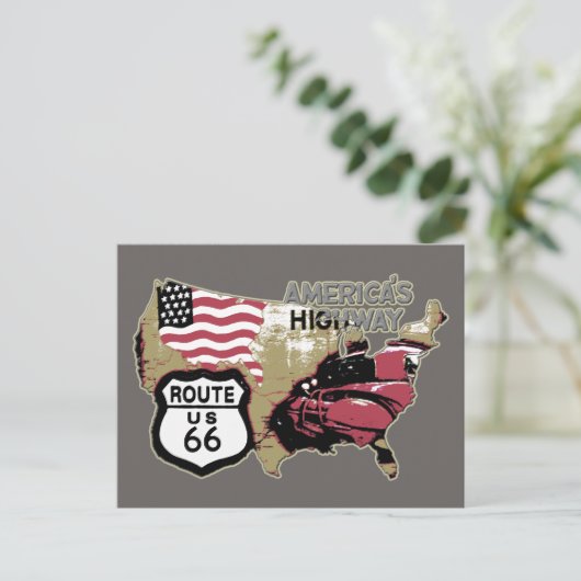 Vintager Weg US 66 Postkarte (Stehend Vorderseite)