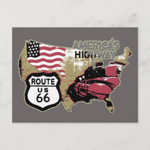 Vintager Weg US 66 Postkarte