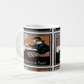 Vintager weiblicher Text hinzufügen Kaffeetasse (Vorderseite Links)