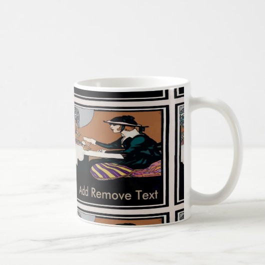 Vintager weiblicher Text hinzufügen Kaffeetasse (Rechts)