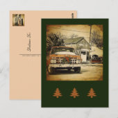 Vintager Weihnachts-Klassiker LKW Postkarte (Vorne/Hinten)