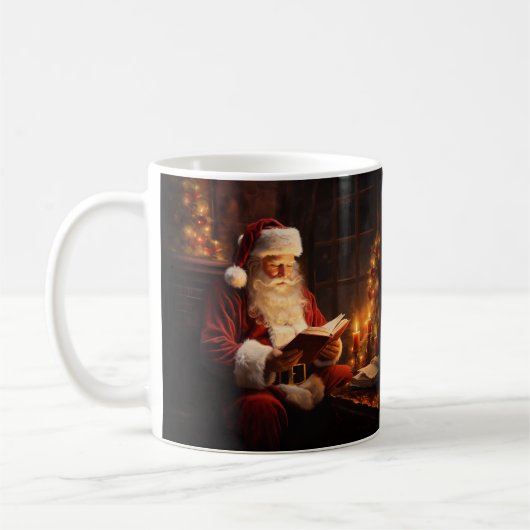 Vintager Weihnachts-Leser Kaffeetasse (Links)