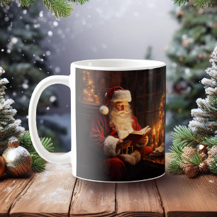 Vintager Weihnachts-Leser Kaffeetasse