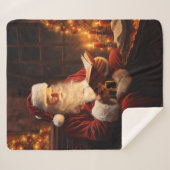 Vintager Weihnachts-Leser Sherpadecke (Vorderseite (Horizontal))