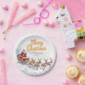 Vintager Weihnachts-Personalisierter Teller (Party)