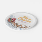 Vintager Weihnachts-Personalisierter Teller (Schrägansicht)