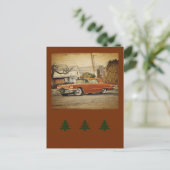 Vintager Weihnachts-T-Bird-Car Postkarte (Stehend Vorderseite)