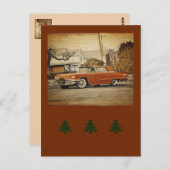 Vintager Weihnachts-T-Bird-Car Postkarte (Vorne/Hinten)