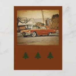 Vintager Weihnachts-T-Bird-Car Postkarte