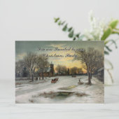 Vintager Weihnachtsabend Einladung (Stehend Vorderseite)