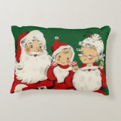 Vintager Weihnachtsakzent der Weihnachtsfamilie Zierkissen (Rückseite)