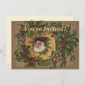 Vintager Weihnachtsanfang Einladung (Vorne/Hinten)