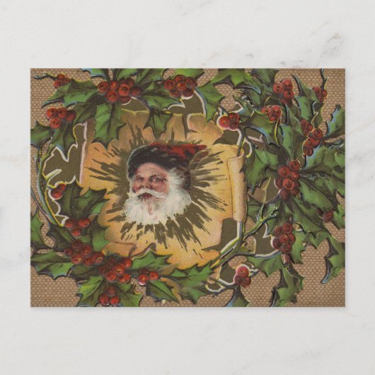 Vintager Weihnachtsanfang Feiertagspostkarte (Vorderseite)