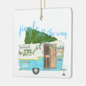 Vintager Weihnachtsanhänger Keramikornament (Links)