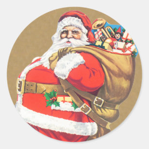 Vintager Weihnachtsaufkleber Runder Aufkleber