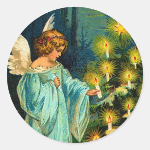 Vintager Weihnachtsaufkleber Runder Aufkleber