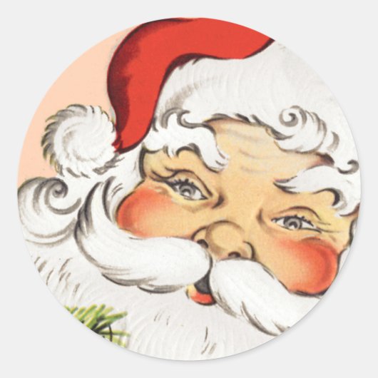 Vintager Weihnachtsaufkleber Runder Aufkleber (Vorderseite)