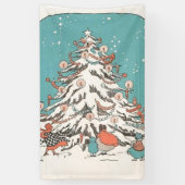 Vintager Weihnachtsbaum Banner (Vertikal)