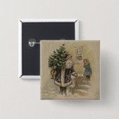Vintager Weihnachtsbaum Button (Vorne & Hinten)