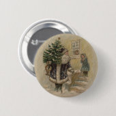 Vintager Weihnachtsbaum Button (Vorne & Hinten)
