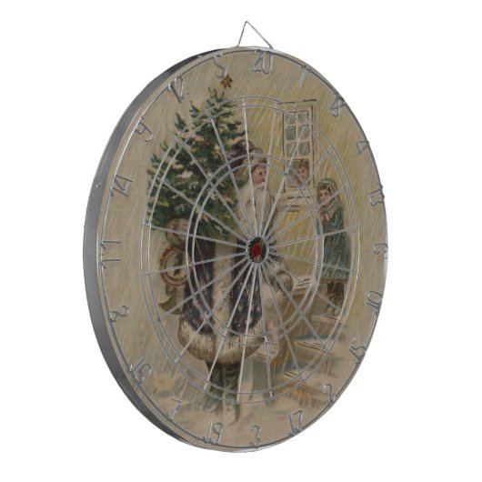 Vintager Weihnachtsbaum Dartscheibe (Vorderseite Links)