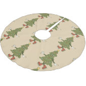 Vintager Weihnachtsbaum der 60er Jahre Polyester Weihnachtsbaumdecke (Schrägansicht)