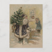 Vintager Weihnachtsbaum Feiertagspostkarte (Vorderseite)