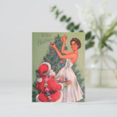 Vintager Weihnachtsbaum Feiertagspostkarte (Stehend Vorderseite)