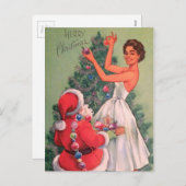 Vintager Weihnachtsbaum Feiertagspostkarte (Vorne/Hinten)