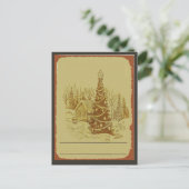 Vintager Weihnachtsbaum Feiertagspostkarte (Stehend Vorderseite)