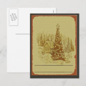 Vintager Weihnachtsbaum Feiertagspostkarte (Vorne/Hinten)