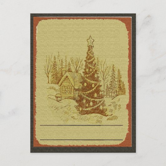 Vintager Weihnachtsbaum Feiertagspostkarte (Vorderseite)