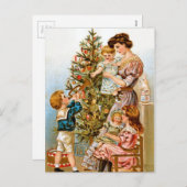 Vintager Weihnachtsbaum Feiertagspostkarte (Vorne/Hinten)