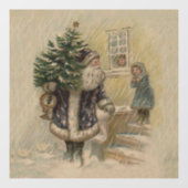Vintager Weihnachtsbaum Fensteraufkleber (Blatt)